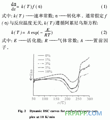 表面活性劑對環氧樹脂固化反應及性能的影響